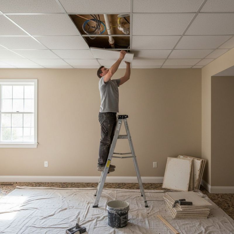 Local Drop Ceiling Grid Repair pros at work